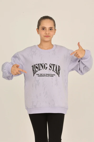 Toontoy Kız Çocuk Rısıng Star Baskılı Sweatshirt ürün görseli 1