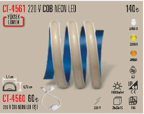 CT-4561 220 V COB NEON LED BEYAZ 5 METRE ürün görseli 1