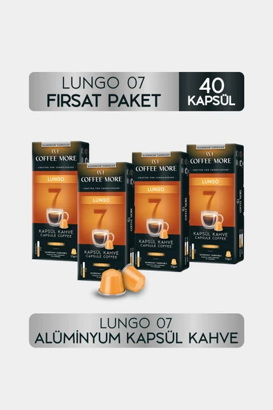 7 Lungo Kapsül Kahve 10 x 4 Paket ( 40 Adet ) Nespresso Uyumlu ürün görseli 1
