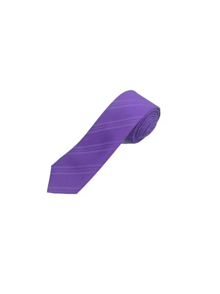Brianze 5 Cm Açık Mor Çizgili Slim Kravat ürün görseli 1