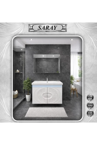 TAM AYNA DOLAPLI LAVABO SARAY MODELİ ürün görseli 1