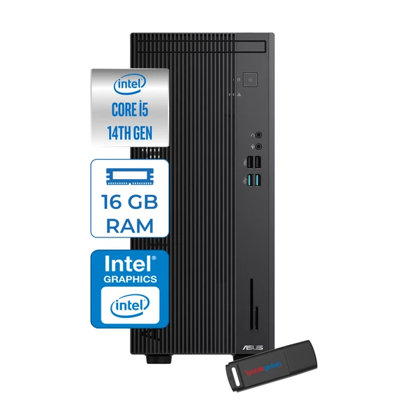Asus Expertcenter D501MER  Intel® Core™ İ5-14500 16GB Ddr5 4tb SSD Intel® UHD Graphics 770 WIN11HOME Mini Tower Masaüstü Bilgisayar WD501MERH05+ZETTAUSBBELLEK ürün görseli 1