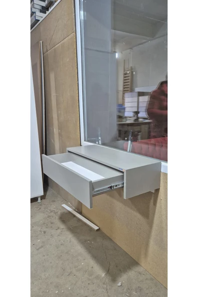 ASMA DRESUAR 80 CM ÇEKMECELI GRİS GRİ - Resim 7