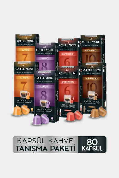 Kapsül 2'li Tanışma Paketi 80'li ( Nespresso Uyumlu Alüminyum Kapsül Kahve ) ürün görseli 1