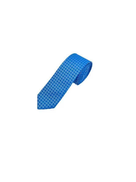 Brianze 5 Cm Mavi Desenli Slim Kravat ürün görseli 1