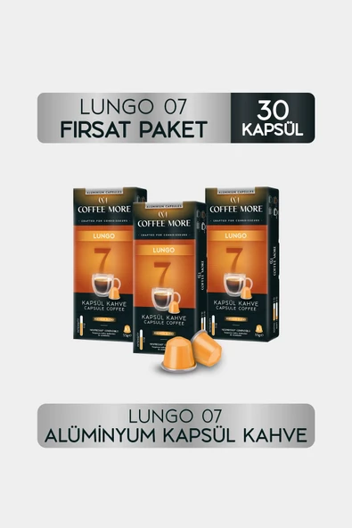 7 Lungo Kapsül Kahve 10 x 3 Paket ( 30 Adet ) Nespresso Uyumlu ürün görseli 1