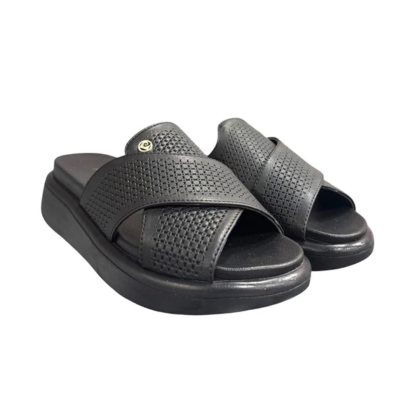 Pierre Cardin Dolgu Topuk Üstü Çapraz Anatomik Bayan Terlik ürün görseli 1