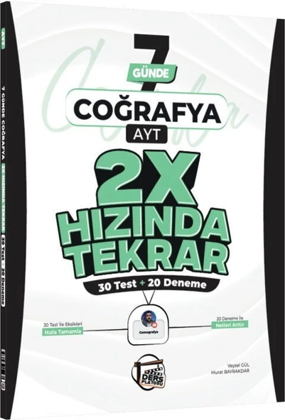 AYT Coğrafya 7 Günde 2X Hızında Tekrar Deneme Ders Platosu ürün görseli 1
