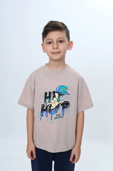 Toontoy Erkek Çocuk Bisiklet Yaka Kısa Kollu Baskılı Tişört 24990 ürün görseli 1
