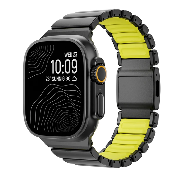 Apple Watch 7 45mm Uyumlu Kordon Premium Titanyum Kasa Silikon İç Kısım Tasarım ürün görseli 1