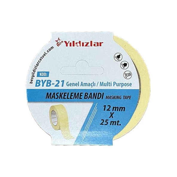 Yıldızlar  Byb-21 Maskeleme Bandi 12 Mm*25 Mt ürün görseli 1