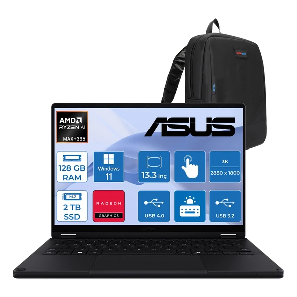 Asus Proart PX13 Amd Ryzen Aı Max+ 395 128GB Ddr5 2tb SSD Radeon 8060S 13,3" 3k (2880 x 1800) OLED 60hz 500NITS Dokunmatik Taşınabilir Bilgisayar WIN11PRO LHN7306EACP31 + Zettaçanta ürün görseli 1