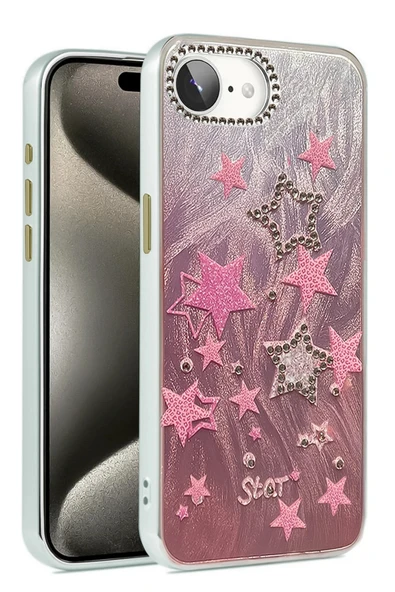 Zipax Apple iPhone 17E Uyumlu Kılıf Parlak Desenli Taşlı Azn-Blade ürün görseli 1