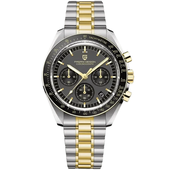 Pagani Design PD-1701 Speedmaster Moonwatch Erkek Kol Saati  Gold ürün görseli 1