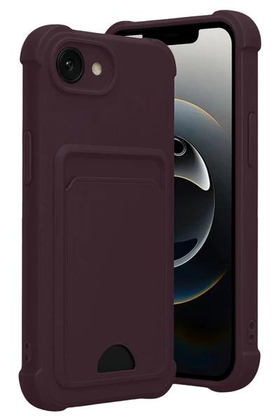 Zipax Apple iPhone 17E Uyumlu Kılıf Kartlıklı Soft Silikon Azn-Kelvin ürün görseli 1