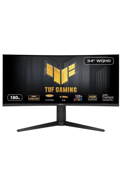 ASUS 34" Tuf Gamıng Vg34vql3a 3440x1440 1ms 180hz Dp/hdmı/usb Vesa Speaker Pıvot ürün görseli 1