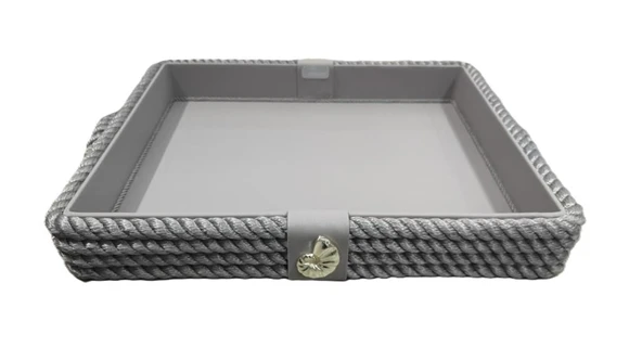 400X475MM DİKDÖRTGEN TUTACAKLI HALATLI TEPSİ - OCEANUS ürün görseli 1