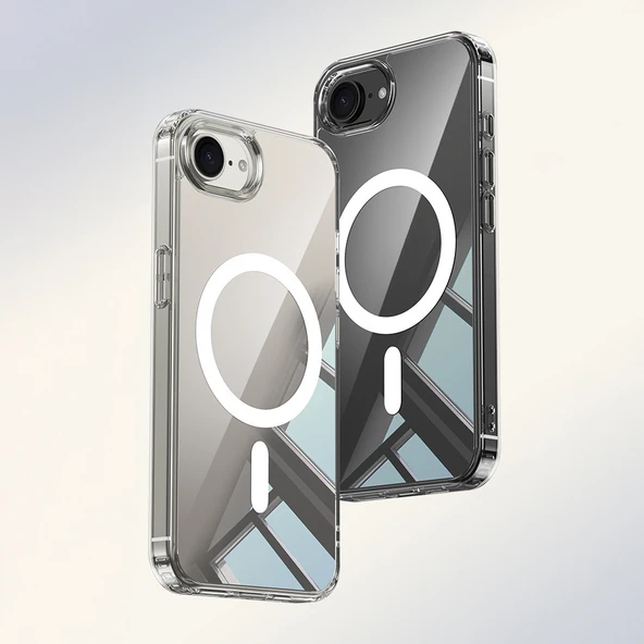 Zipax Apple iPhone 17E Uyumlu Kılıf Şeffaf M-safe Özellikli Zr-Embos ürün görseli 1