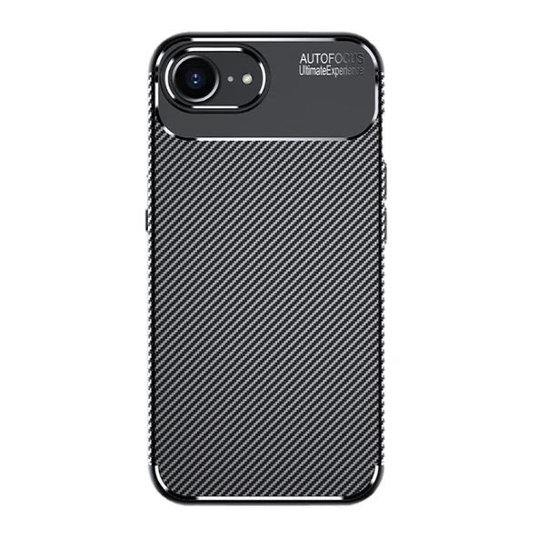 Zipax Apple iPhone 17E Uyumlu Kılıf Karbon Görünümlü Silikon Zr-Negro ürün görseli 1