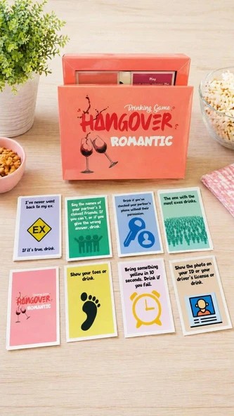 Hangover Romantic İngilizce Yazılı Yetişkin Parti Oyunu – Eğlenceli Sohbet & Icebreaker Kart Oyunu, Arkadaş ve Çiftler İçin ürün görseli 1