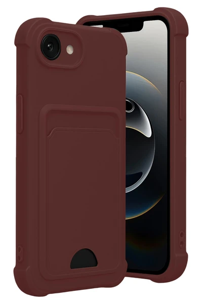 Zipax Apple iPhone 17E Uyumlu Kılıf Kartlıklı Soft Silikon Azn-Kelvin ürün görseli 1