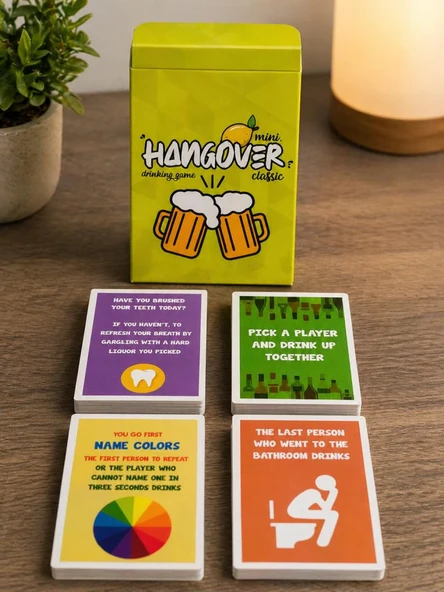 Hangover Mini İngilizce Yazılı Yetişkin Parti Oyunu – Eğlenceli Sohbet & Kart Oyunu, Arkadaş ve Çiftler İçin ürün görseli 1
