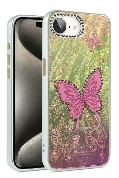 Zipax Apple iPhone 17E Uyumlu Kılıf Parlak Desenli Taşlı Azn-Blade ürün görseli 1