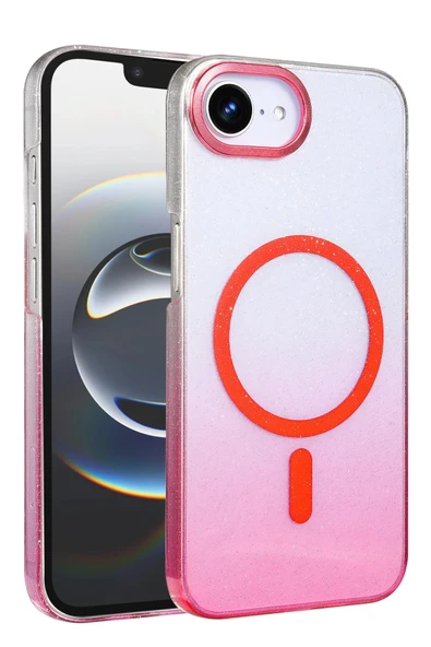 Zipax Apple iPhone 17E Uyumlu Kılıf Simli Renk Geçişli Magesafe Kapak Azn-Fiyonk ürün görseli 1