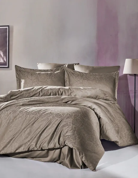 Şaheser Home Collection Jakarlı Saten Çift Kişilik Nev Takımı Lucio Vizon ürün görseli 1