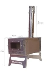 Krom Katlanır Çadır Sobası Camsız - Resim 2