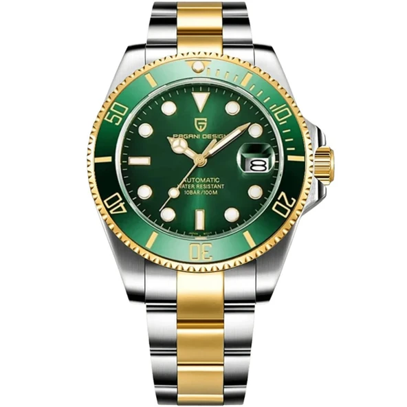 Pagani Design PD-1639-2 Submariner Green Otomatik Erkek Kol Saati ürün görseli 1