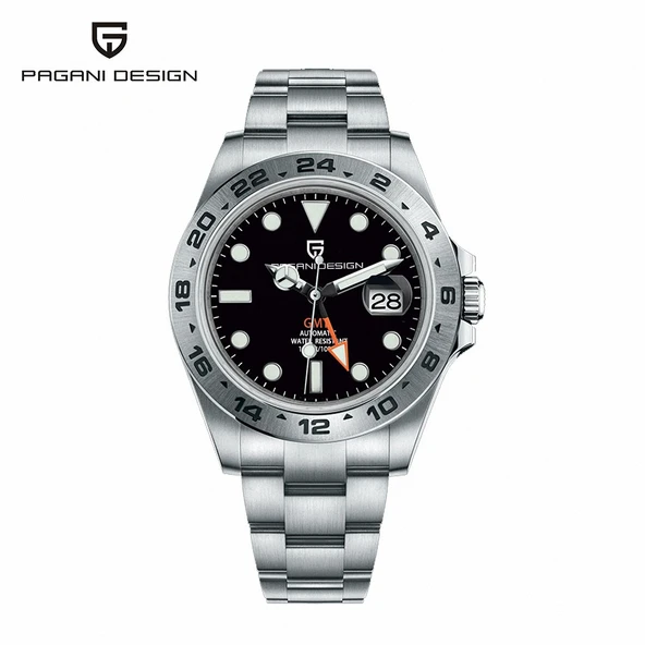 Pagani Design PD-1682 Explorer II GMT Otomatik Erkek Kol Saati  Black ürün görseli 1