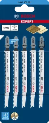 Bosch EXPERT Dekupaj Bıçağı Extra Clean for Hard Wood T308 B 5'li ürün görseli 1