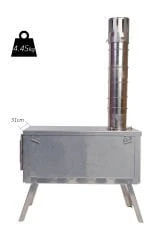 Krom Katlanır Çadır Sobası Camsız ürün görseli 1