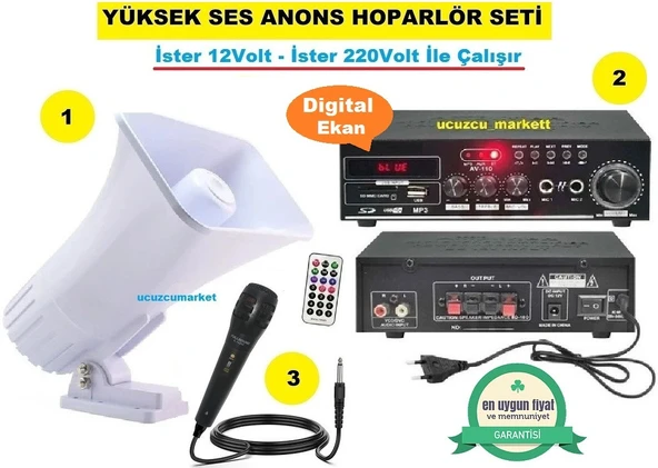 PAZARCI ANONS SESLENDİRME HOPARLÖR SETİ ürün görseli 1