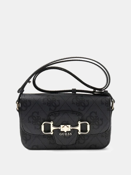 Guess Janie Logolu Dönüştürülebilir Kapaklı Çapraz Askılı Kadın Antrasit El Çantası HWOS9924210-CLO ürün görseli 1
