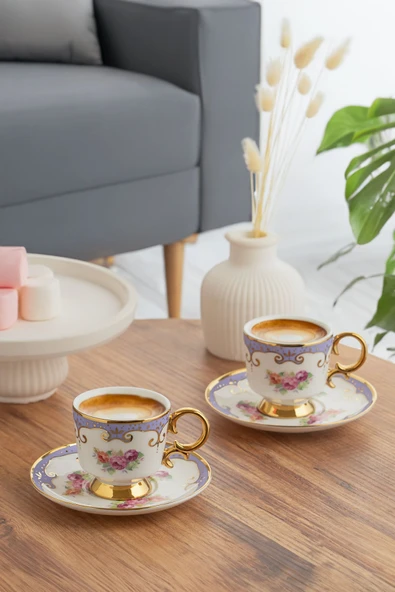 Porsima Ist-169 Yaldızlı 6 Kişilik Porselen Fincan Takımı-90 ml ürün görseli 1