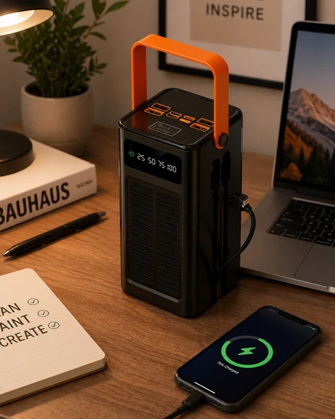 Güneş Enerjili Hızlı Şarj Powerbank Taşınabilir Yüksek Kapasiteli 80.000 ürün görseli 1
