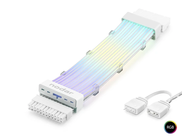 24 Pin Argb Power Supply Uzatma Kablosu Gümüş Kaplamalı Bükülebilir 2 Mm 108 Led Beyaz ND2814W ürün görseli 1