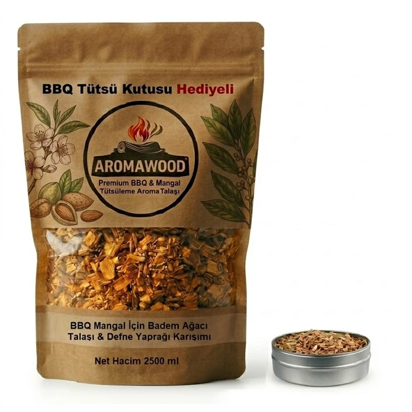 Badem Ağacı ve Defne Yaprağı Tütsüleme Talaşı GrillMangal & BBQ Barbekü İçin Yoğun Aroma ürün görseli 1