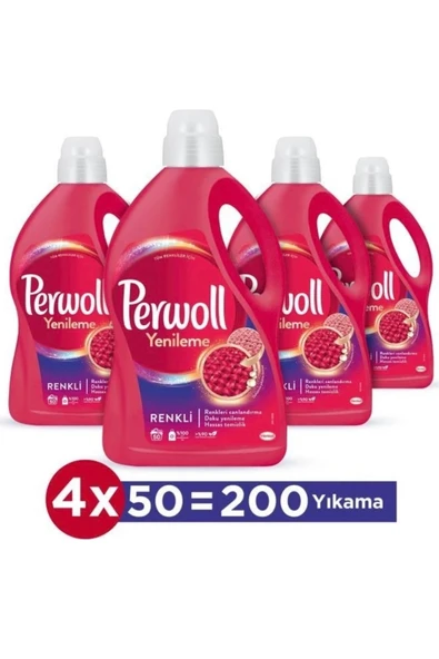 Perwoll Hassas Bakım Sıvı Çamaşır Deterjanı 2.97L (50 Yıkama) Renkli Yenileme x 4 Adet ürün görseli 1