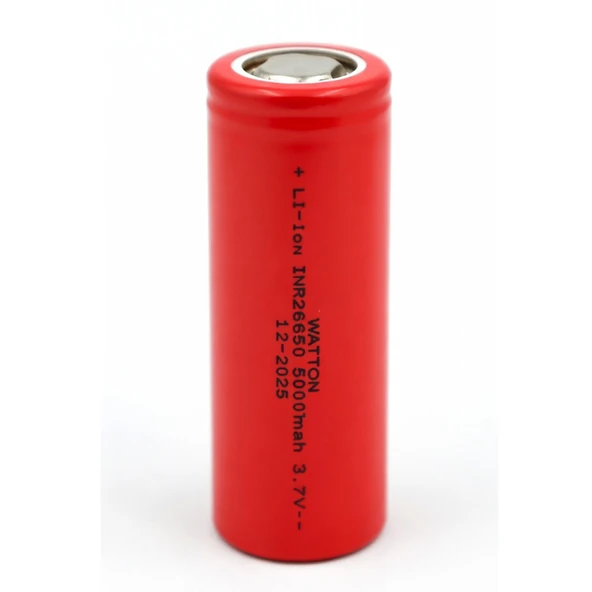 INR 26650 5000mAh 3.7V Li-ion Şarj Edilebilir Pil - Kırmızı ürün görseli 1