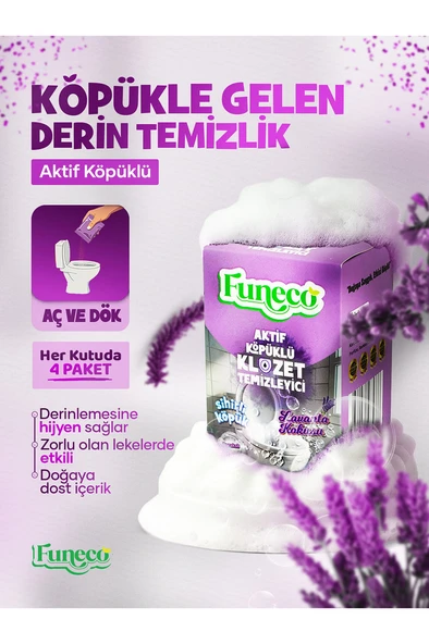 Klozet Tuvalet WC Temizleyici, 300g, Aktif Köpüklü, Ekolojik Doğa Dostu, Aylık Paket, Lavanta ürün görseli 1