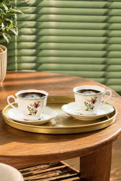 Perotti 16870-5 Secret Garden 2 Kişilik 4 Parça Porselen Kahve Fincan Takımı ürün görseli 1