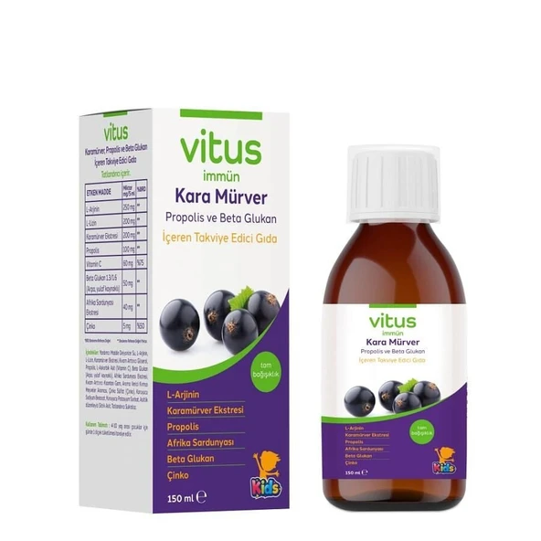 Vitus Immun KIDS Karamürver Propolis ve Betaglukan Sıvı 150ml ürün görseli 1