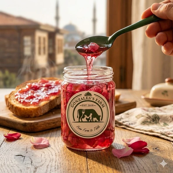 GÜL REÇELİ EL YAPIMI 300 GR - Resim 3