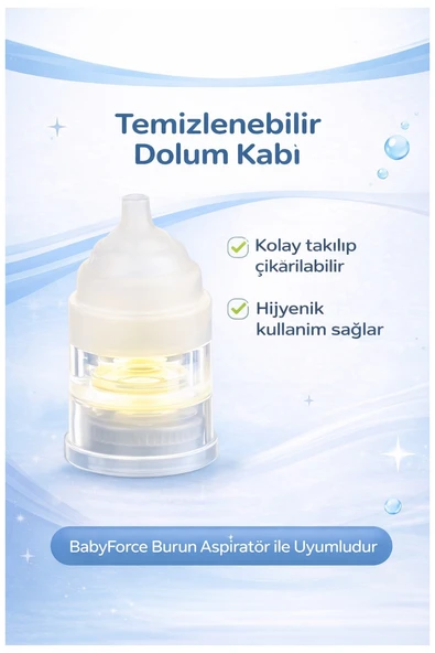Babyforce H-031 Burun Aspiratör Uyumlu Dolum Kabı – Kolay Temizlenebilir Hijyenik Hazne ürün görseli 1