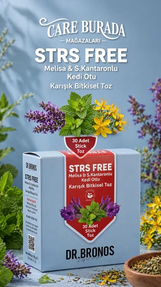 Dr. Bronos - STRS FREE 30'lu Stick Çay (Melisa & Kantaron & Kedi Otlu) ürün görseli 1