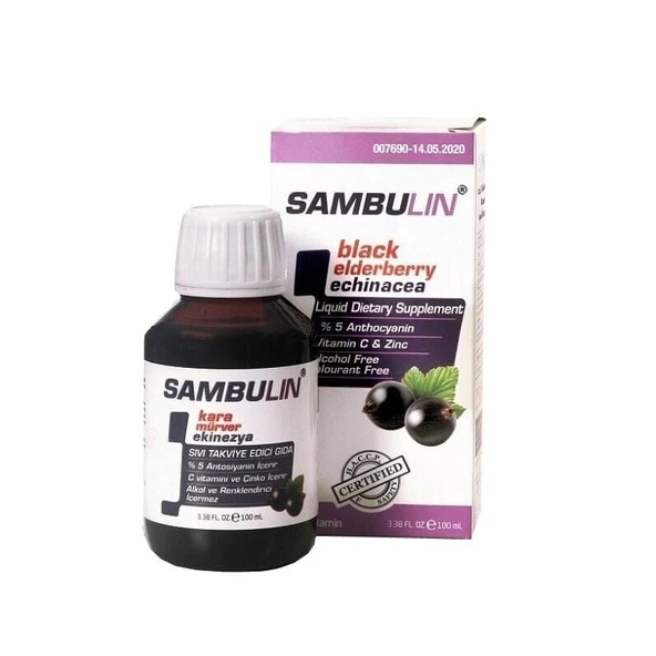 Sambulin Kara Mürver, Ekinezya içerikli 100ml Şurup ürün görseli 1