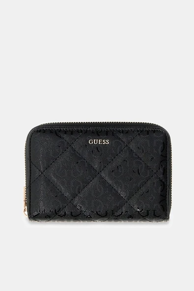 Guess Libby Orta Boy Fermuarlı Kadın Siyah Cüzdan SWGG9912140-BLA ürün görseli 1